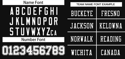 custom black football jersey team name and number font example