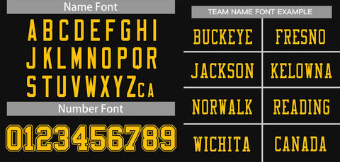 custom football jerseys name & number font example
