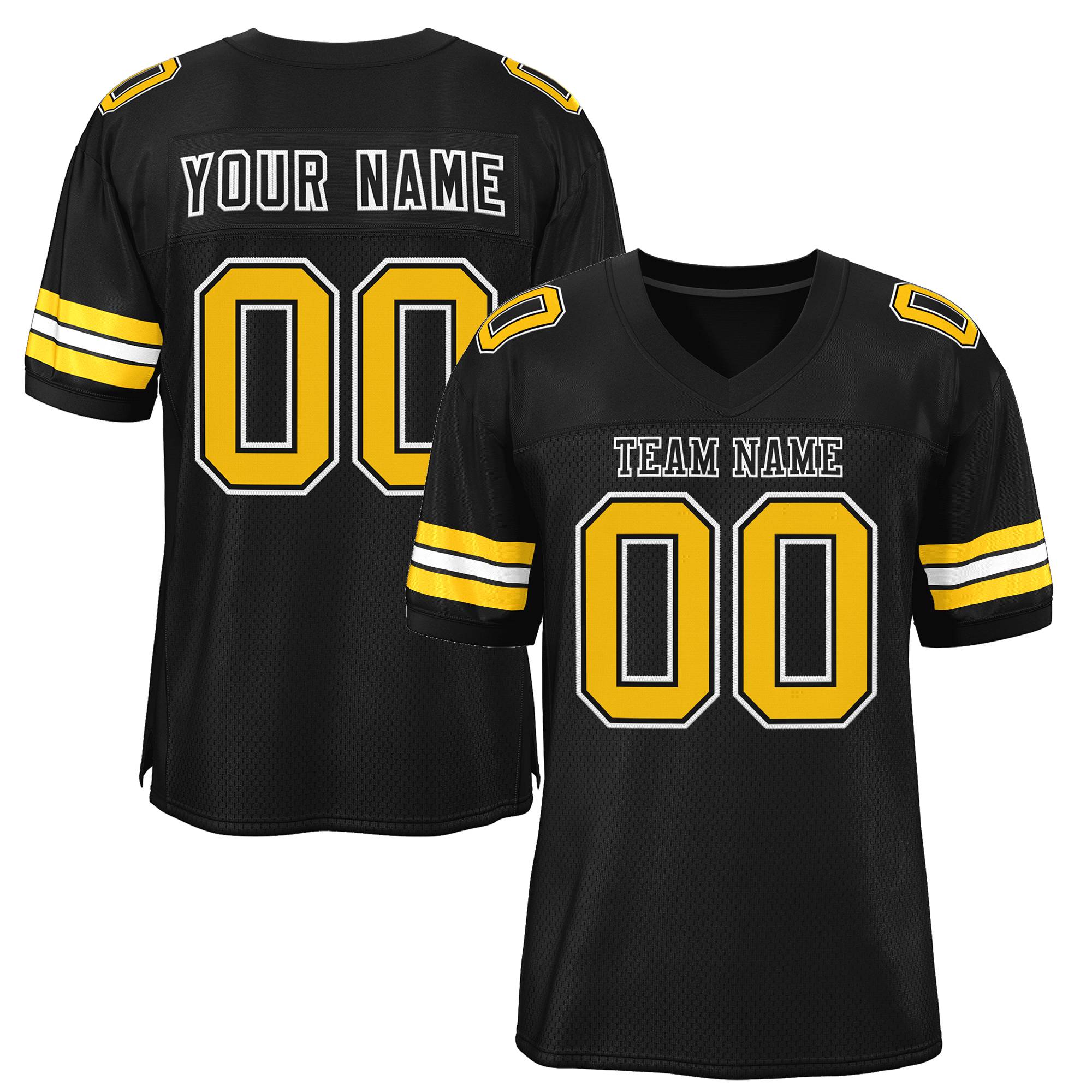 custom black football jersey