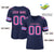 Custom Navy Blue Pink-Powder Blue Classic Style Mesh Authentic Football Jersey