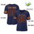 Custom Navy Blue Navy-Orange Classic Style Mesh Authentic Football Jersey