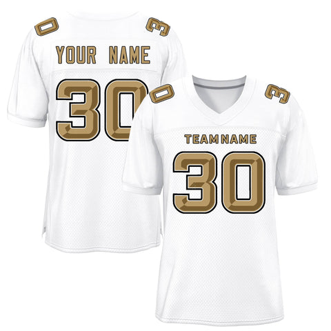 Custom White Classic Style Mesh Authentic Football Jersey