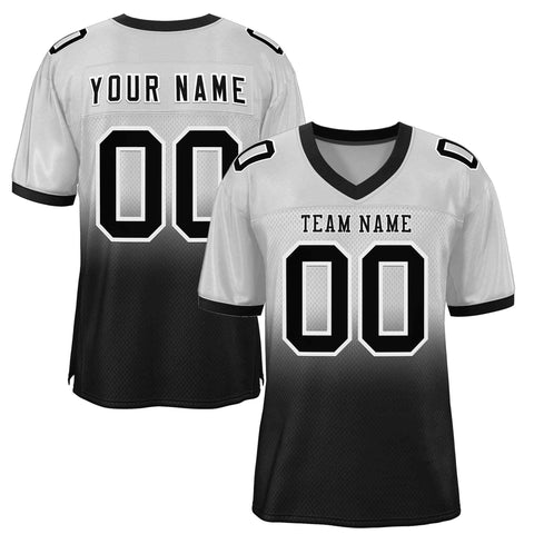custom silver and black football jerseys