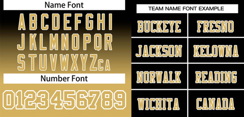 Custom Black Old Gold-White Gradient Fashion Outdoor Authentic Football Jersey