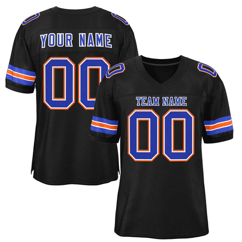Custom Black Royal-White Classic Style Authentic Football Jersey