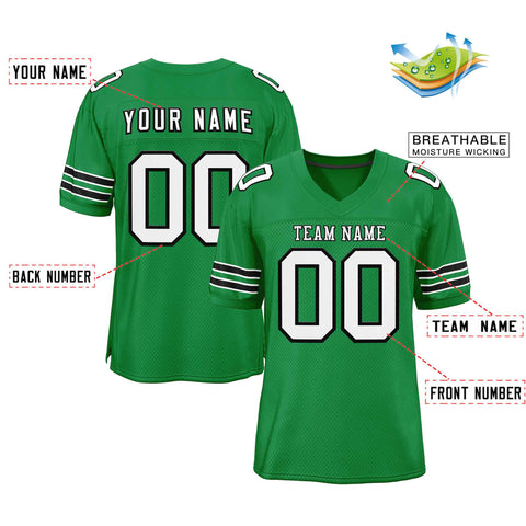 Custom Kelly Green White-Black Classic Style Authentic Football Jersey