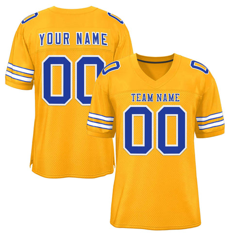 Custom Gold Royal-White Classic Style Authentic Football Jersey