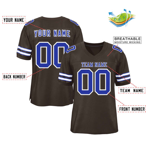 Custom Brown Royal-White Classic Style Authentic Football Jersey
