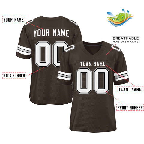 Custom Brown White-Gray Classic Style Authentic Football Jersey