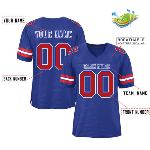 Custom Royal Royal-White Classic Style Authentic Football Jersey