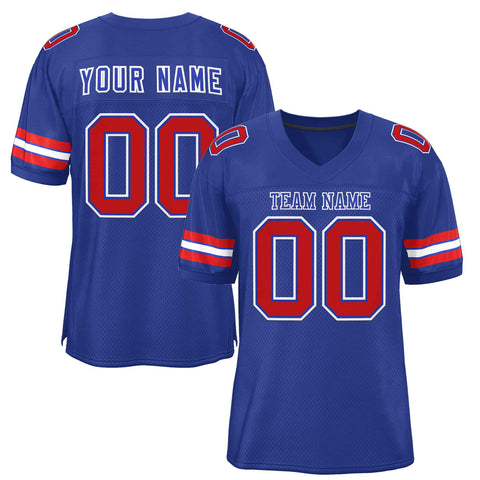 Custom Royal Royal-White Classic Style Authentic Football Jersey