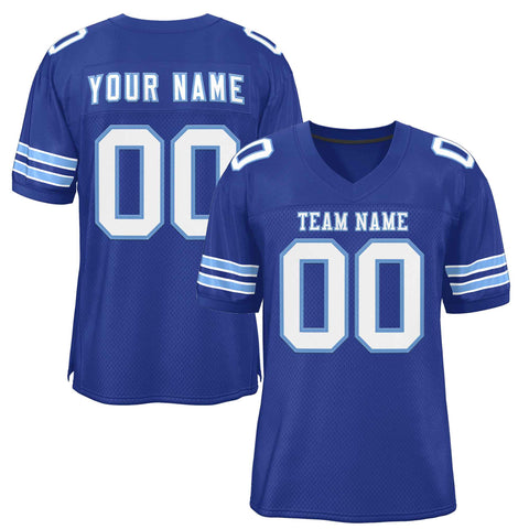 Custom Royal White-Light Blue Classic Style Authentic Football Jersey