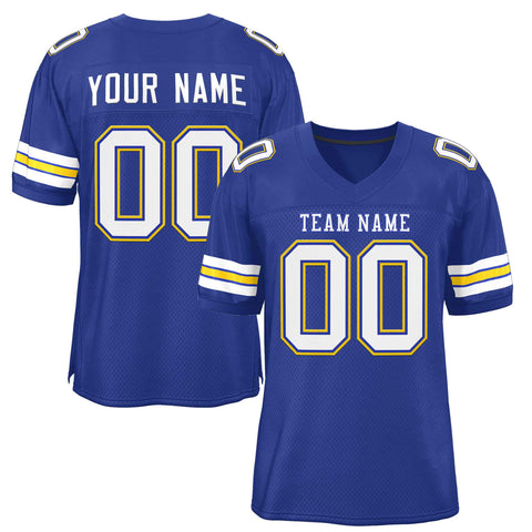 Custom Royal White-Royal Classic Style Authentic Football Jersey