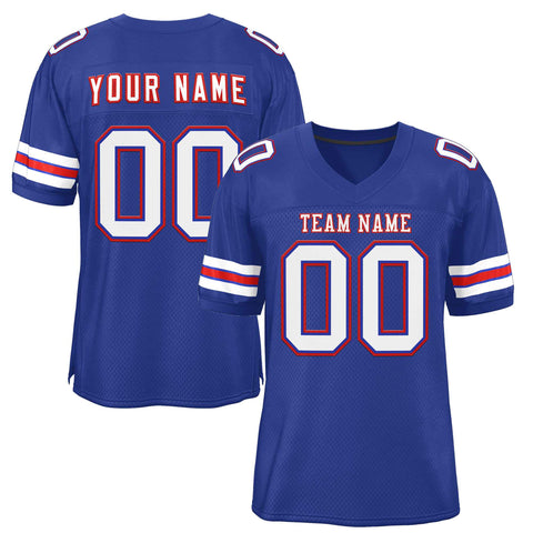 Custom Royal White-Red Classic Style Authentic Football Jersey