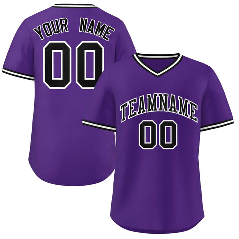 Custom Purple Classic Style Authentic Pullover Baseball Jersey