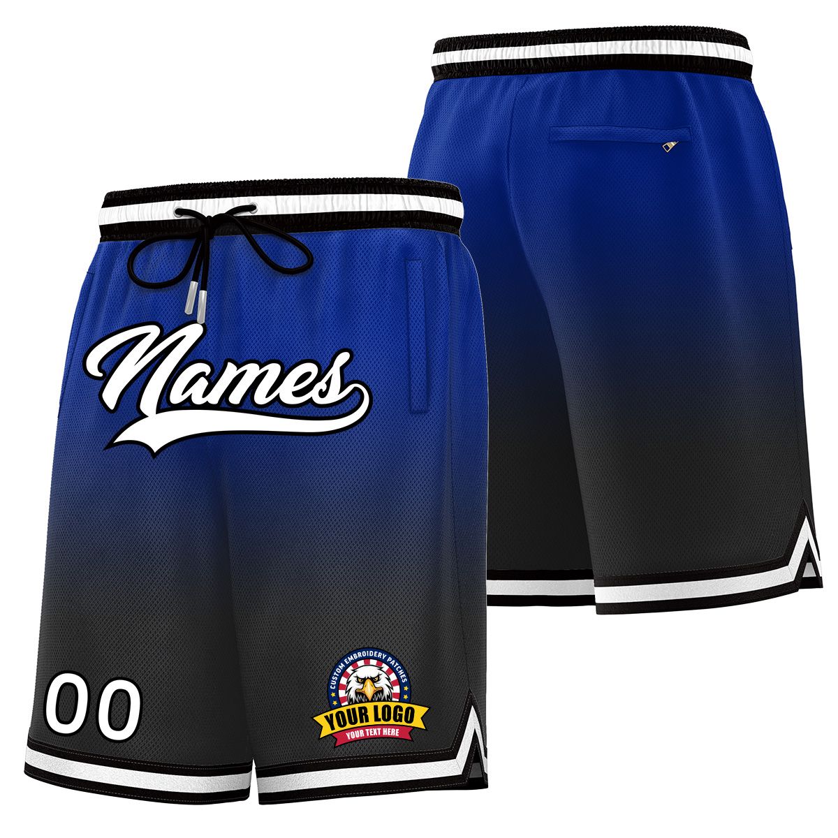 Custom Gray Black Personalized Gradient Fashion Basketball Shorts