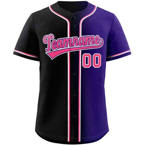 Custom Purple Pink Gradient Fashion Authentic Baseball Jersey