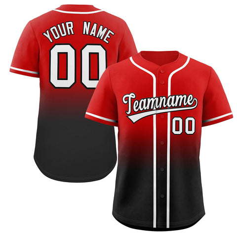 red and black gradient baseball jersey
