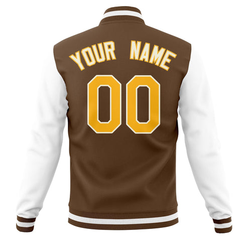 Custom Varsity Letterman Jackets Personalized Baseball Coats Full-Snap with Raglan Sleeves
