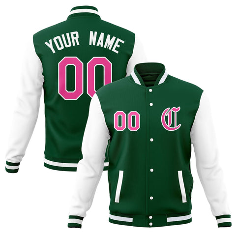 Custom Varsity Letterman Jackets Personalized Baseball Coats Full-Snap with Raglan Sleeves