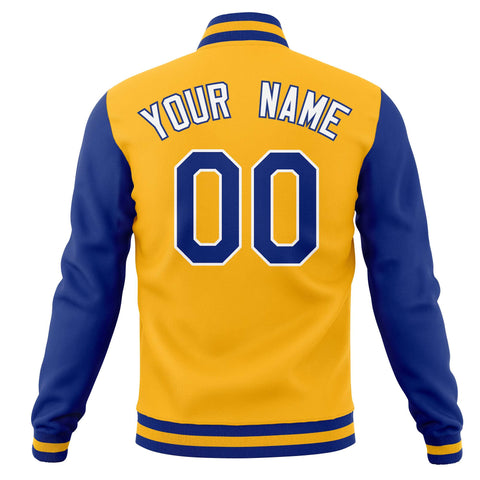 Custom Full-Snap Letterman Varsity Baseball Jacket Stitched Name Number