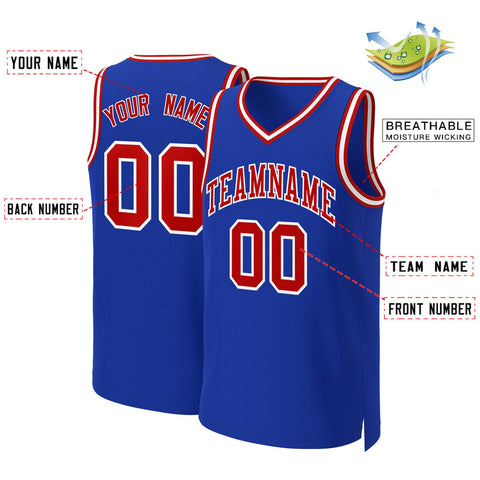 Custom Royal Red-White Classic Tops Basketball Jersey