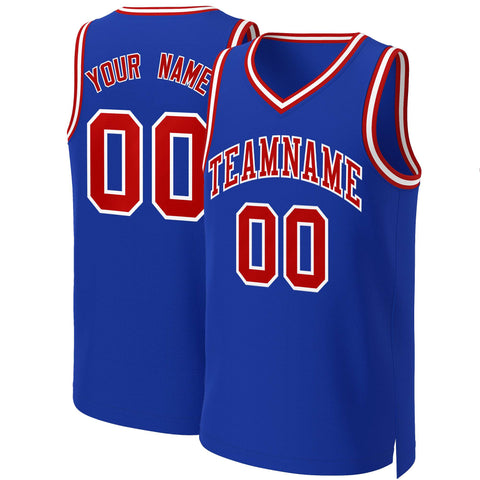 Custom Royal Red-White Classic Tops Basketball Jersey
