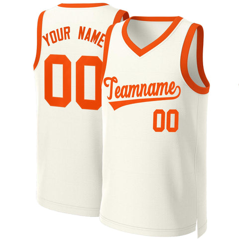 Custom Khaki Orange Classic Tops Basketball Jersey