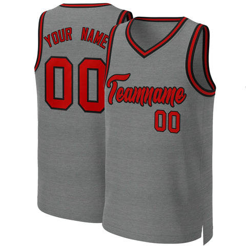 Custom Dark Gray Red-Black Classic Tops Basketball Jersey