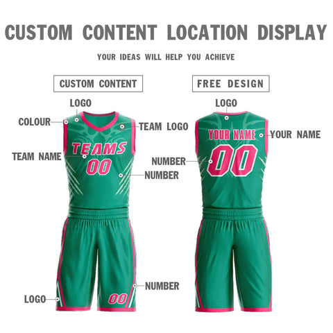 Custom Teal Pink-White Graffiti Pattern Sets Claw Element Basketball Jersey