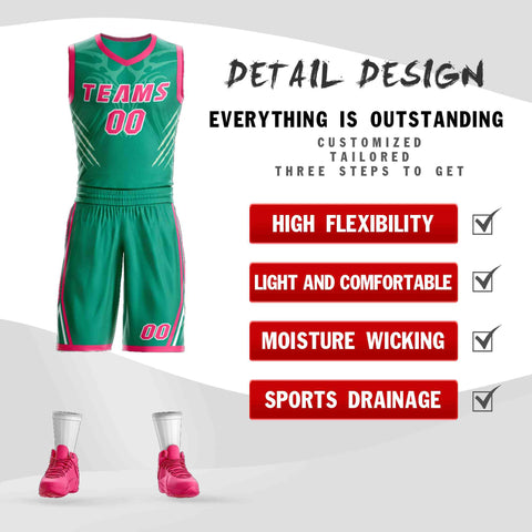 Custom Teal Pink-White Graffiti Pattern Sets Claw Element Basketball Jersey