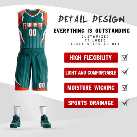 Custom Aqua White-Orange Graffiti Pattern Sets Angular Element Basketball Jersey