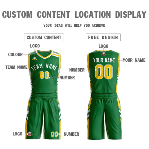 Custom Kelly Green White Classic Sets Mesh Basketball Jersey