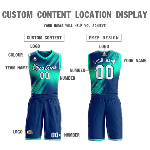 Custom Navy White-Navy Gradient Fashion Sets Slash Basketball Jersey