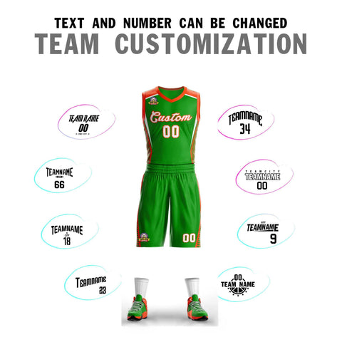 Custom Green Green-Orange Classic Sets Mesh Basketball Jersey