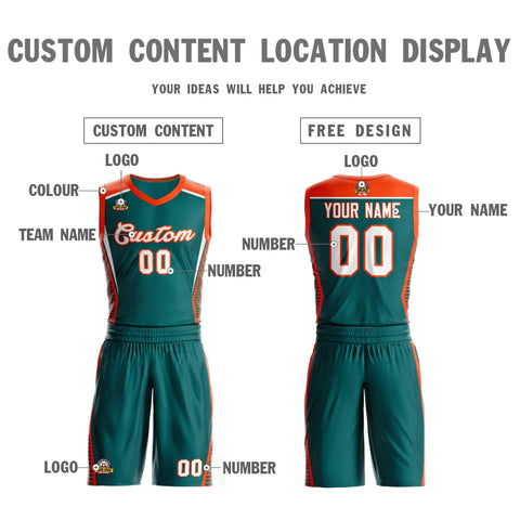 Custom Aqua White-Orange Classic Sets Mesh Basketball Jersey