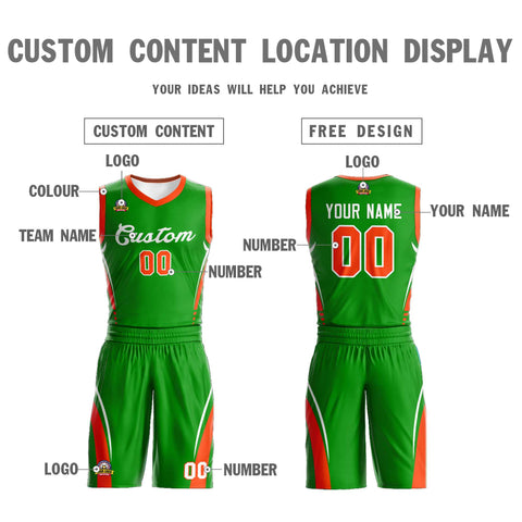 Custom Green White Classic Sets Mesh Basketball Jersey