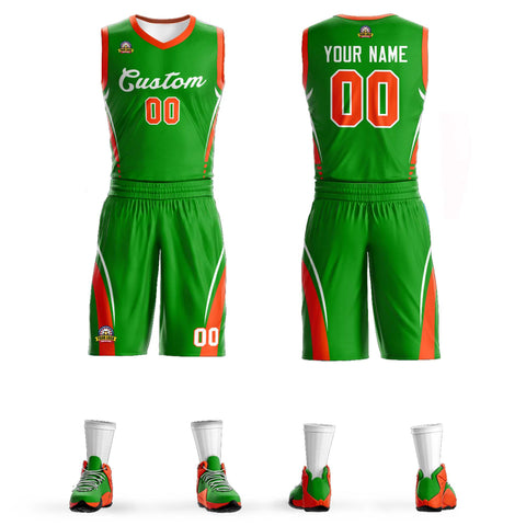 Custom Green White Classic Sets Mesh Basketball Jersey