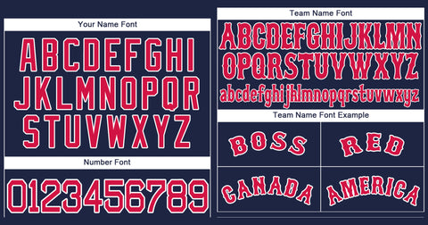 Custom Navy Red-White Classic Style Authentic Baseball Jersey