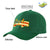 Custom Green Vintage USA Flag-Gold Curved Eaves Sport Design Baseball Cap