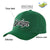 Custom Green Black-White Curved Eaves Sport Design Baseball Cap
