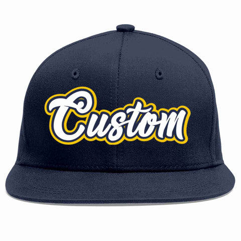 Custom Navy White-Navy Casual Sport Baseball Cap
