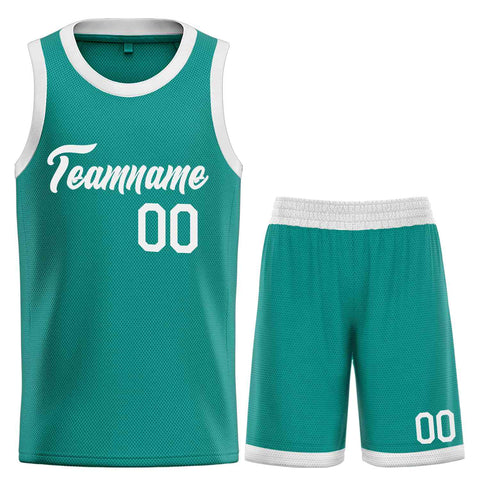 Custom Teal White Heal Sports Uniform Classic Sets Basketball Jersey
