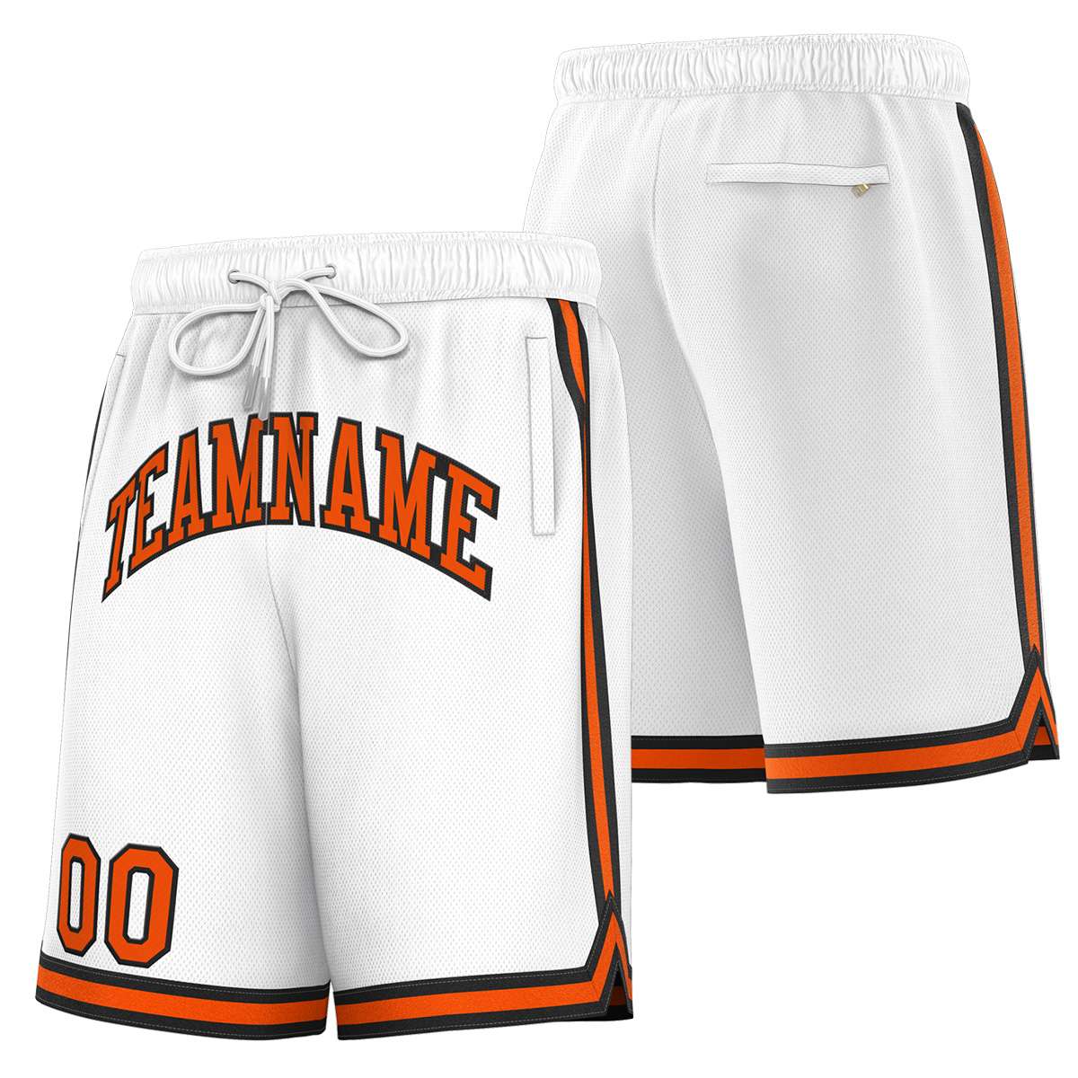 Black And Orange Basketball Shorts 
