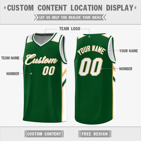 Custom Green White Double Side Tops Casual Basketball Jersey
