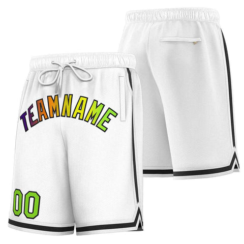 Custom White Black Sport Basketball Shorts