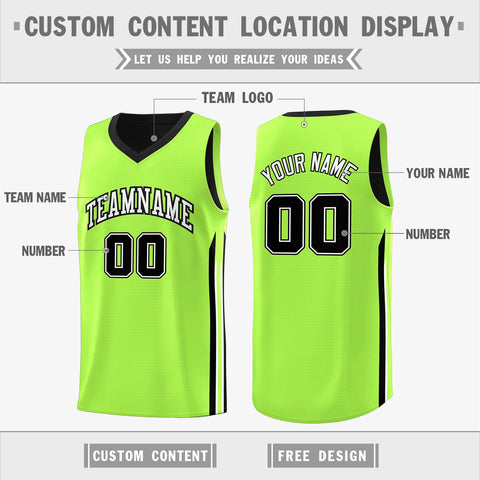 Custom Black Green Double Side Tops Training Fashion Basketball Jersey