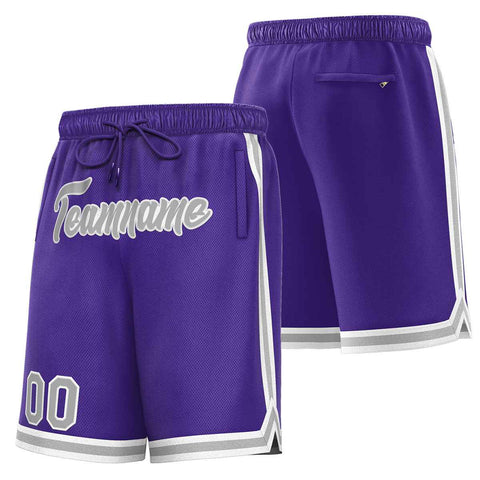 Custom Purple Gray Sport Basketball Shorts