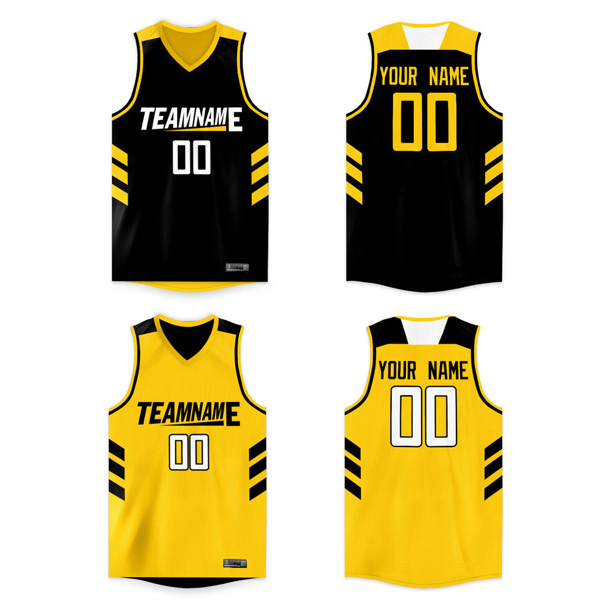  TAND Custom Basketball Jersey Reversible Uniform Add Any Team  Name Number Personalized Sports Vest for Men/Boys Black Yellow-04 One Size  