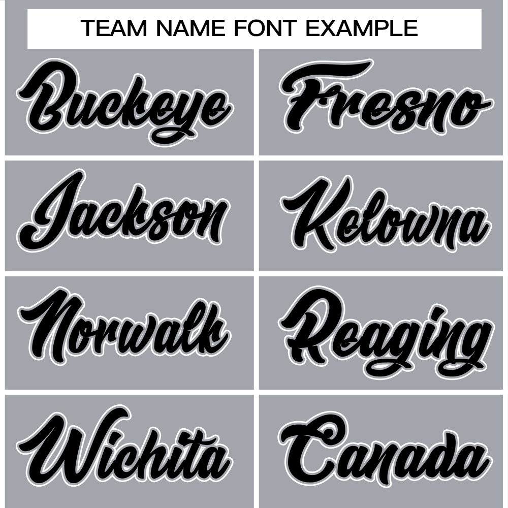 customizable gray vintage baseball jerseys team name font style example
